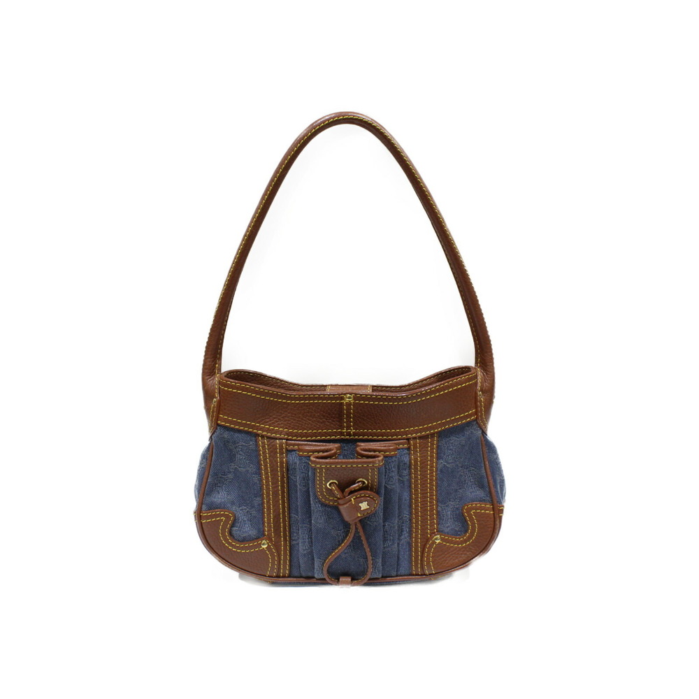 CELINE Macadam Denim Shoulder BagOne Hand BagDenim Leather